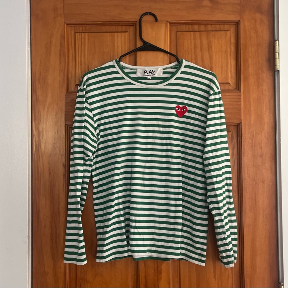 Comme des Garçons Play- Striped Crew Neck T-Shirt